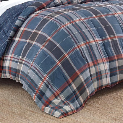 Eddie Bauer - Queen Comforter Set, Reversible Down Alt Bedding with Matching Shams, Luxurious Bedding Set for Colder Months (Shasta Lake Navy, Queen)