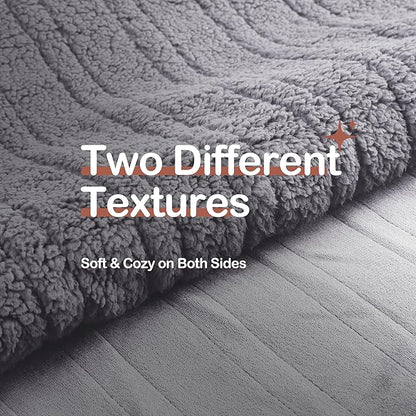 Heated Blanket Full Size Electric Blanket 72" x 84" with 5 Levels Heating & 10Hs Auto Off, Silky Microplush Flannel & Warm Sherpa Fabric, Machine Washable, Great Christmas Birthday Gifts, Gray