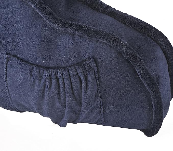 Home Soft Things Super Soft Bedrest Reading Pillow, Lounger Backrest Pillow for Sitting in Bed with Arms Pockets, 20" x 18" x 17", Navy