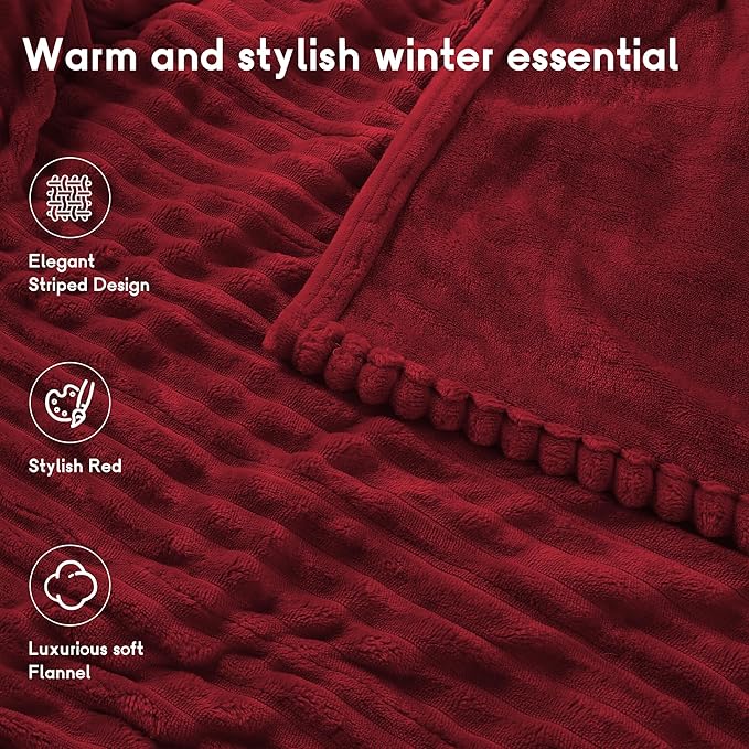 Heated Blanket Electric Blanket Full Size 72''x84'', Soft Flannel Heating Blanket with 12 Hour Auto Off - 10 Heat Settings - Machine Washable - Red