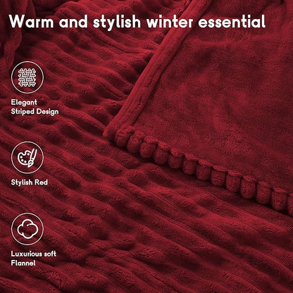 Heated Blanket Electric Blanket Full Size 72''x84'', Soft Flannel Heating Blanket with 12 Hour Auto Off - 10 Heat Settings - Machine Washable - Red