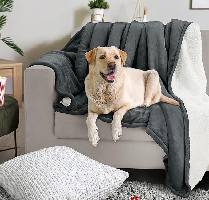 Utopia Bedding Sherpa Blanket Throw Size (Grey, 50x60 Inches) - Soft Lightweight Plush Fleece Reversible Blanket for Bed, Sofa, Couch, Camping and Travel