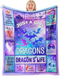 Just A Girl Who Love Dragon Blanket for Girls Kids, Dragon Gifts for Girls, Gifts for Dragon Lover, Dragon Themed Gifts, Dragon Gifts for Birthday Christmas, Dragon Blanket 60"X 50"
