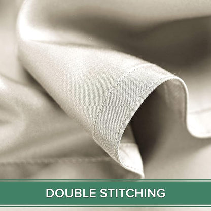 Pure Bamboo Queen Sheets, Genuine 100% Organic Viscose Derived from Bamboo Bed Sheet Set, Luxuriously Soft & Cooling, Double Stitching, 2 Year Quality Promise (Queen, Ivory)