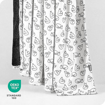 Bare Home Sherpa Fleece Blanket - Twin/Twin Extra Long - Blanket for Bed, Sofa, and Couch - Warm & Lightweight - Fluffy & Soft - Reversible (Twin/Twin XL, Feelin' Foxy - Black)