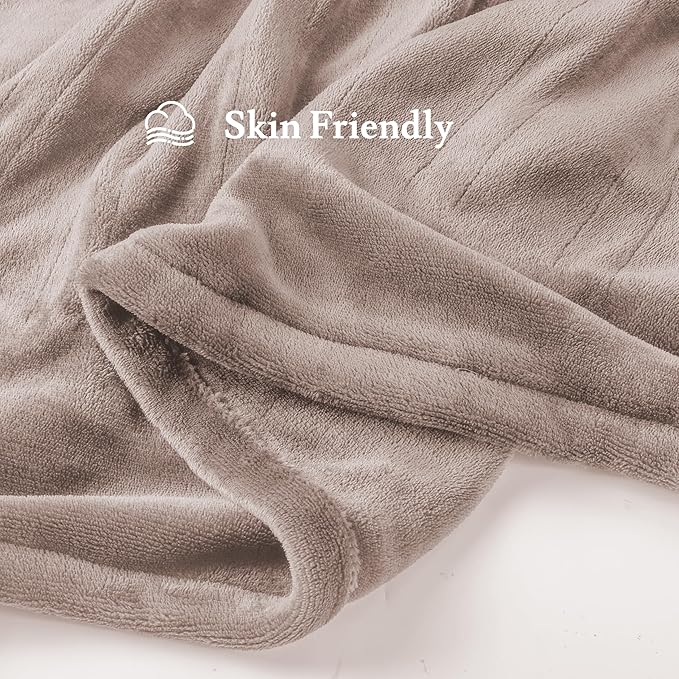 Electric Heated Blanket 72"x84" Full Size - 4 Heat Levels, 10H Auto Shut Off, Ultra-Soft Flannel Fleece Heated Blanket with Overheat Protection, Fast Heating, Machine Washable - Brown