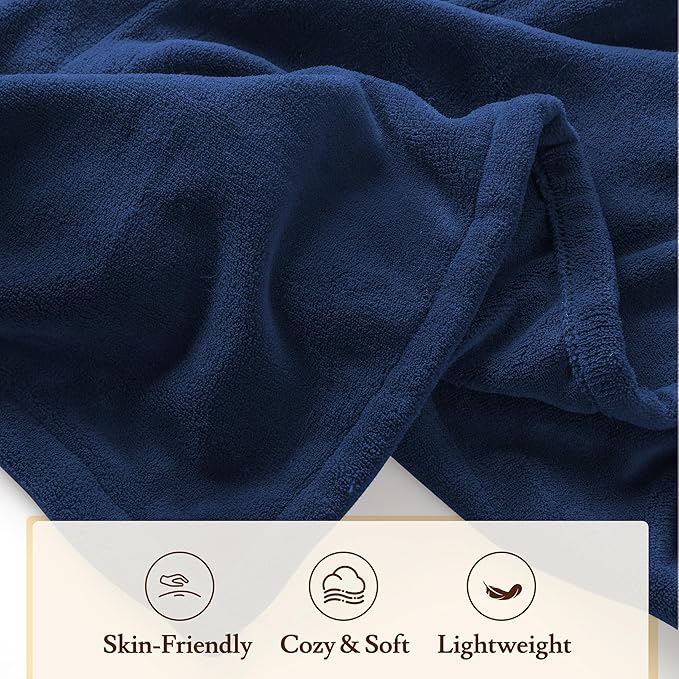 Electric Heated Blanket 72"x84" Full Size - 4 Heat Levels, 10H Auto Shut Off, Ultra-Soft Coral Fleece Heated Blanket with Overheat Protection, Fast Heating, Machine Washable - Dark Blue
