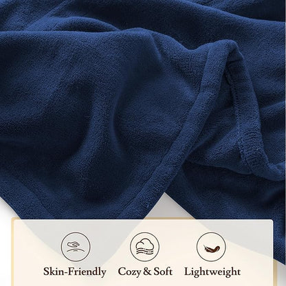 Electric Heated Blanket 72"x84" Full Size - 4 Heat Levels, 10H Auto Shut Off, Ultra-Soft Coral Fleece Heated Blanket with Overheat Protection, Fast Heating, Machine Washable - Dark Blue