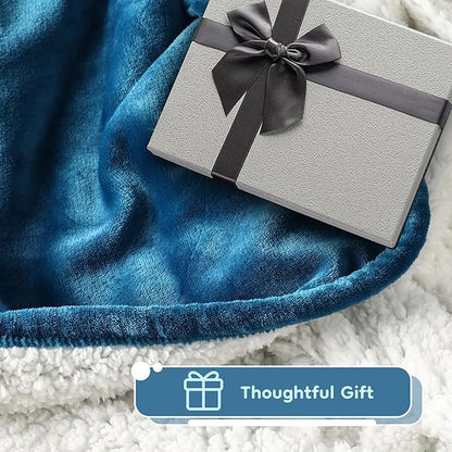 Electric Heated Blanket Full Size - 72"x84", Soft Flannel Heating Blanket, 10 Heating Levels, 1-12 H Auto Shut Off, Breathable Warm and Washable for Bed, Lake Blue