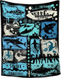 Shark Funny Graffiti Gift Blanket for Boys & Adults - Soft Flannel Throw for Sofa, Couch, Bed & Travel - Plush, Warm & Cozy - 90"x120" King/Oversize