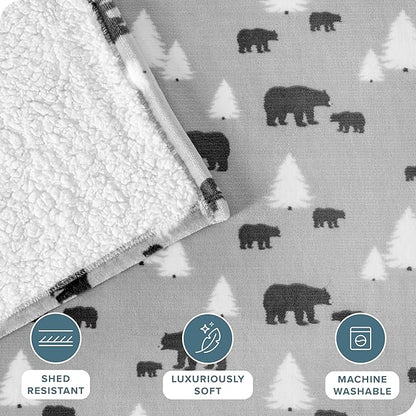 Bare Home Sherpa Fleece Blanket - Twin/Twin Extra Long - Blanket for Bed, Sofa, and Couch - Warm & Lightweight - Fluffy & Soft - Reversible (Twin/Twin XL, Kodiak)