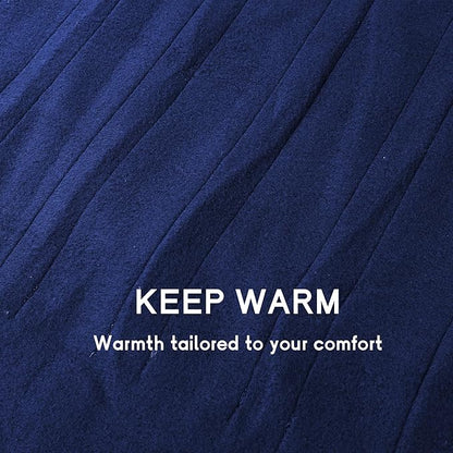 Heated Blanket Electric Blanket Full Size 72''x84'', 4 Heating Levels 10 Hours Auto Shut Off Soft Warmer Heating Blanket - Dark Blue