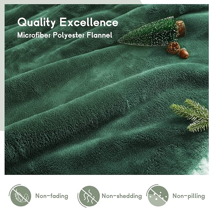 Heated Blanket Electric Throw 50''x60'', 3 Hour Auto Shut-Off 6 Heating Levels Small Warm Soft Flannel Electric Blanket Machine Washable - Grass Green