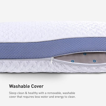 Bedgear Balance Cuddle Curve Performance Pillow - Size 3.0 - Moisture-Wicking Pillow for Side Sleepers - Medium Firmness Bed Pillow- Hypoallergenic, Washable Removable Cover - 20" W x 26" L x 6.5" H