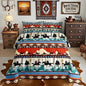 Feelyou Kids Twin Aztec Red Comforter Twin Size, Southwestern Cowboys Comforter Set for Boys Girls Horse Bedding Set Boho Tribal Duvet Set Microfiber Bed Set