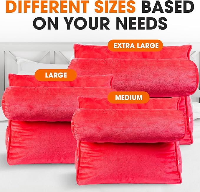 Cheer Collection Reading Wedge Pillow – TV Pillow with Adjustable Bolster Pillow, Memory Foam Back Support for Couch & Bed, Pillow Chair for Bed, Reading Pillows for Adults & Kids, Hot Pink