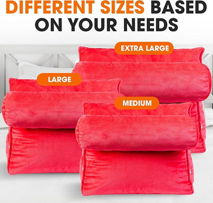 Cheer Collection Reading Wedge Pillow – TV Pillow with Adjustable Bolster Pillow, Memory Foam Back Support for Couch & Bed, Pillow Chair for Bed, Reading Pillows for Adults & Kids, Hot Pink