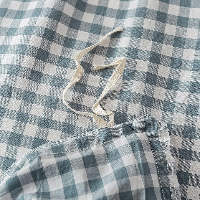 BuLuTu Blue Check Duvet Cover Set Full Cotton Soft Breathable Bedding Duvet Cover for Kids Boys Blue White Buffalo Plaid Comforter Cover Set 【 3Pcs -1 Full Duvet Cover Set + 2 Pillowcases】