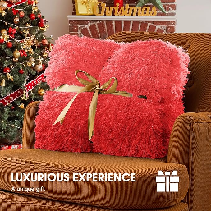 Heated Electric Blanket Throw,Warm Winter Birthday Gifts for Women Her Grandma-Faux Fur with Soft Sherpa,10 Heat Settings,5 Time Settings with Fast Heating, 50x60, Ruby Wine