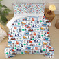 Cartoon Truck Comforter Set Twin: Construction Bedding Set for Boys Kids Children Bedroom Dorm White Cute Cars Quilt 1 Comforter + 1 Pillow Case