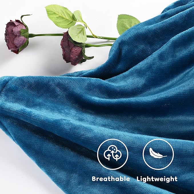 Electric Heated Blanket Full Size 72×84, Breathable & Luxurious Flannel,Soft Warm Gift with Over-Heat Protection,4 Heating Levels & 10 H Auto Shut Off, Machine Washable, Lake Blue