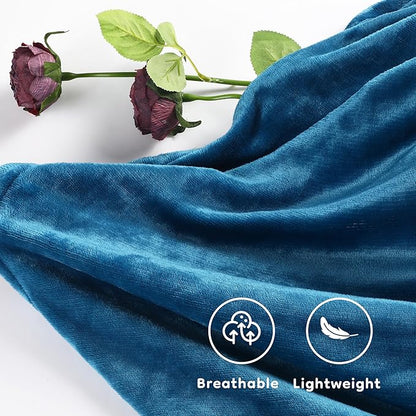 Electric Heated Blanket Full Size 72×84, Breathable & Luxurious Flannel,Soft Warm Gift with Over-Heat Protection,4 Heating Levels & 10 H Auto Shut Off, Machine Washable, Lake Blue