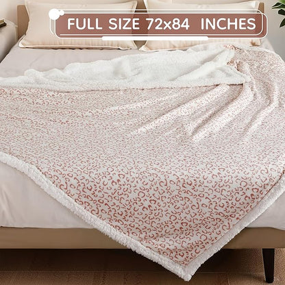 Electric Heated Blanket Full Size 72x84 - Leopard Print Flannel Soft Heating Blanket with 10 Heat Levels & Auto Shut Off, Machine Washable Warm Throw for Bed Couch, Brown White