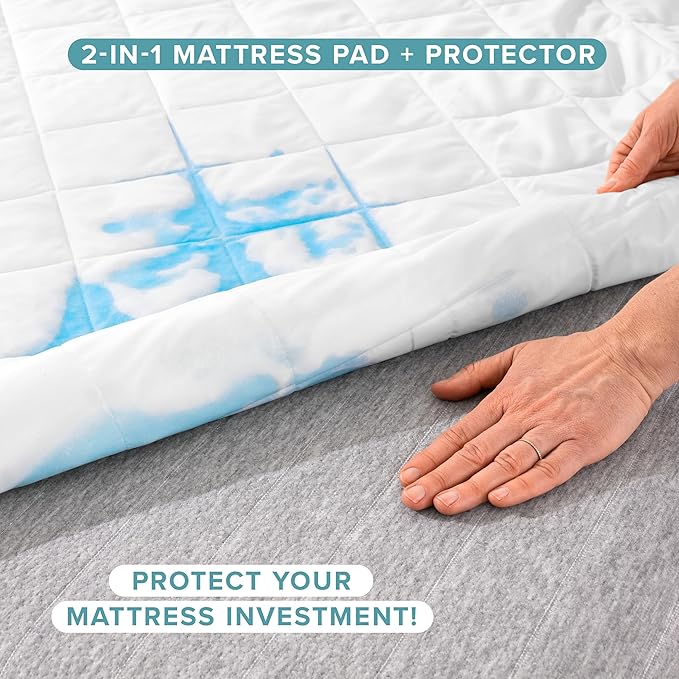 Bare Home Waterproof Quilted Mattress Protector (Full) - Cooling Mattress Pad - Protects Against Spills - Easily Washable - Elastic Fitted Mattress Cover - Stretch-to-Fit up to 15 Inches Deep (Full)