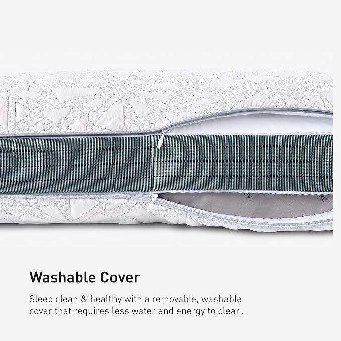 Bedgear Storm Cuddle Curve Performance Pillow - Size 1.0 - Cooling Bed Pillow for Side Sleepers - Medium Firmness- Washable and Removable Cover - 20" W x 26" L