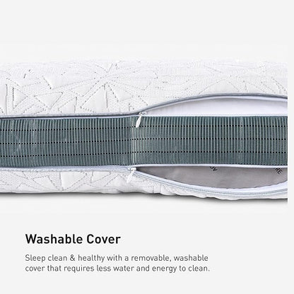 Bedgear Storm Cuddle Curve Performance Pillow - Size 1.0 - Cooling Bed Pillow for Side Sleepers - Medium Firmness- Washable and Removable Cover - 20" W x 26" L