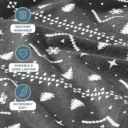 Bare Home Flannel Sheet Set Prints, 100% Cotton, Velvety Soft Heavyweight - Double Brushed Flannel for Extra Softness & Comfort - Deep Pocket - Bed Sheets (Twin, Winter Alpine)