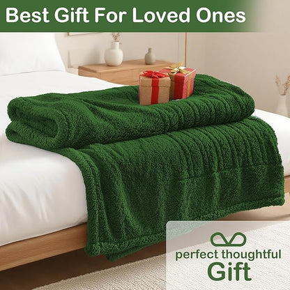 Electric Heated Blanket Full Size 72"×84" with 6 Heating Levels & 1-10Hs Auto Off, Heating Blanket Double Sided Plush Sherpa, Fast Heating, Machine Washable for Christmas Gift - Green