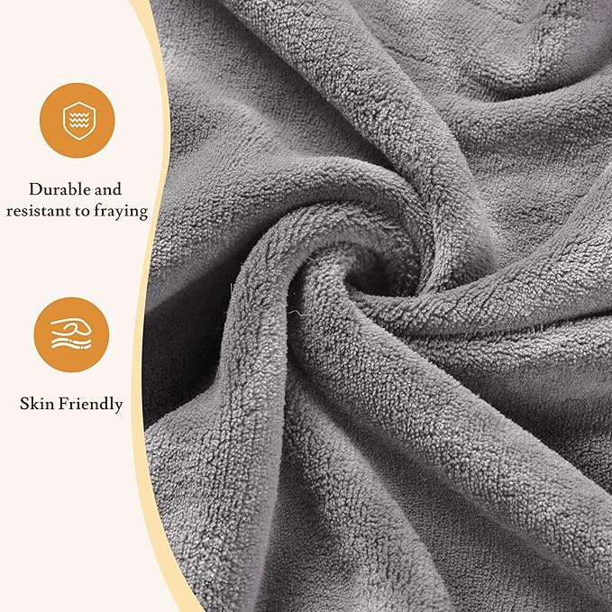 Electric Heated Blanket 50"x60" Throw Size - 4 Heat Settings, 3H Auto Shut Off, Ultra-Soft Coral Fleece Heated Blanket with Overheat Protection, Fast Heating, Cozy and Comfortable, Light Gery