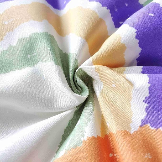 SDIII 3PCS Rainbow Twin Comforter Set, Soft Microfiber Lightweight Rainbow Comforter Twin, Cute Colorful Bedding Quilt Set for Girls Boys Kids Teens