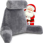 Husband Pillow XXL - Reading Pillow Bed Chair with Arms & Back Support - Dark Grey - Back Pillow for Sitting Up - Bed Rest Arm Pillow - Comfy Reading Pillow for Adults