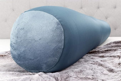 Straight Body Pillow, Full Size Premium Microbead,Side Sleeping/Maternity Pregnant Women, Supportive,Fluffy, Breathable, Cooling, 85/15 Spandex/Nylon Silky Anti-Aging - 48” X 8” - Dark Slate Grey