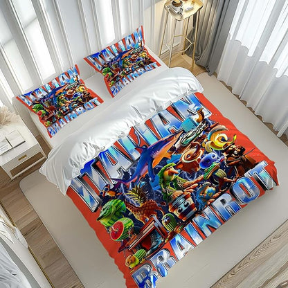Funny Fusion Animals Bedding Set,Fusion Animals Duvet Cover Twin Full Queen King Set for Kids Boys Bed Decor Gifts (Color 2,Full (80" x 90"))