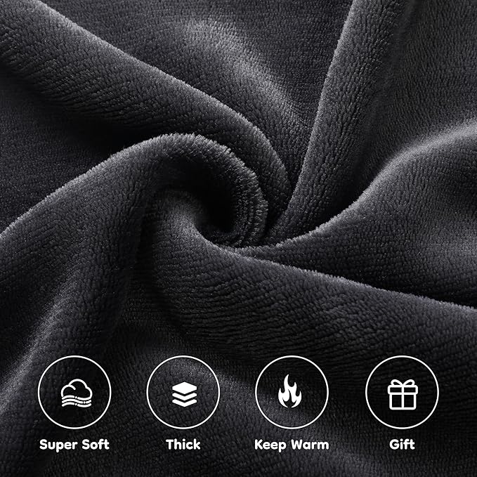 Electric Heated Blanket Full Size 72×84, Breathable & Luxurious Flannel, Soft Warm Gift with Over-Heat Protection, 4 Heating Levels & 10 H Auto Shut Off, Machine Washable, Dark Grey