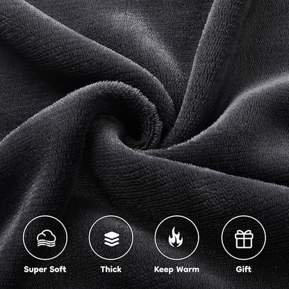 Electric Heated Blanket Full Size 72×84, Breathable & Luxurious Flannel, Soft Warm Gift with Over-Heat Protection, 4 Heating Levels & 10 H Auto Shut Off, Machine Washable, Dark Grey