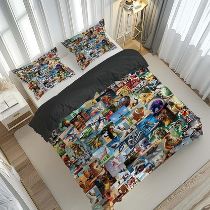 Italian Brainrot Bedding Duvet Cover Set,Funny Fusion AnimalsTwin Full Queen King Comforter Cover Bedding Set for Kids Boys Bed Decor Gifts ﻿ (Color 3,Twin (68" x 90"))