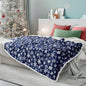 PAVILIA Blue Snowflake Christmas Sherpa Throw Blanket, Reversible Fleece Sherpa Cozy Holiday Blanket 60x80, Soft Winter Throw for Couch & Bed, Plush for Family Friends