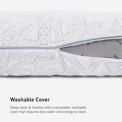 Bedgear Storm Cuddle Curve Performance Pillow - Size 0.0 - Cooling Bed Pillow for Side Sleepers - Medium Firmness- Washable and Removable Cover - 20" W x 26" L