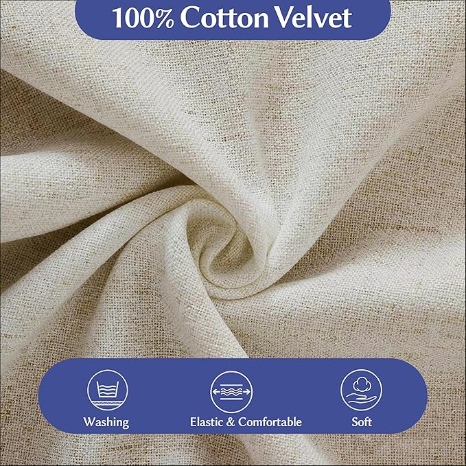 WOWMAX Back Pillow for Bed Sitting up-Bed Wedge Pillow Back Support Pillows for Bed & Sofa Couch, 85% Linen 15% Cotton Blend, Natural Color