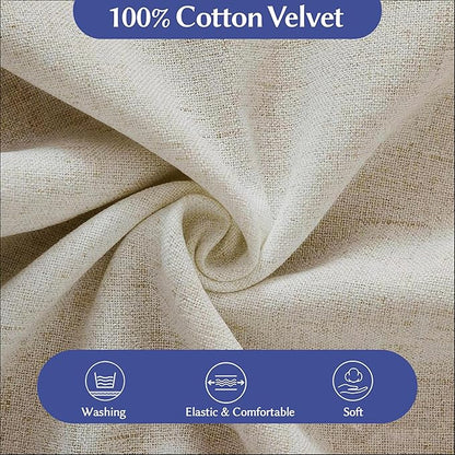 WOWMAX Back Pillow for Bed Sitting up-Bed Wedge Pillow Back Support Pillows for Bed & Sofa Couch, 85% Linen 15% Cotton Blend, Natural Color