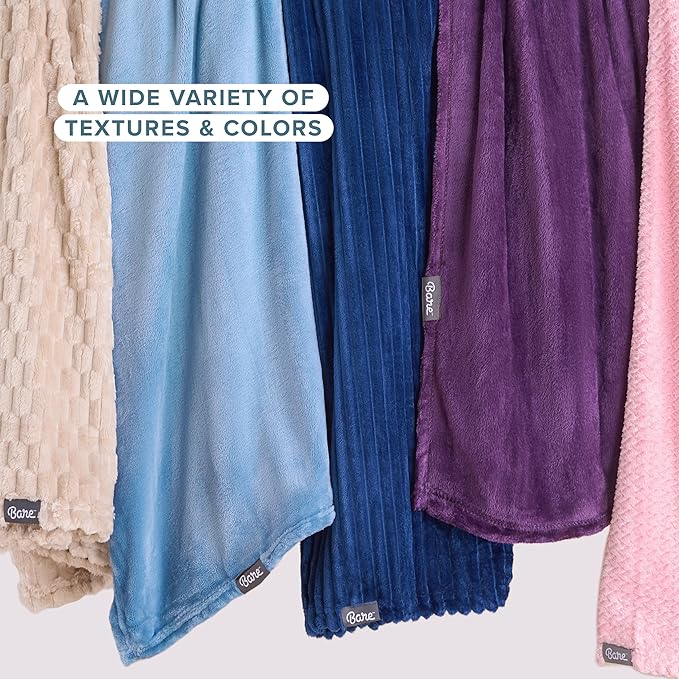Bare Home Fleece Blanket - Full/Queen - Ultra-Soft Lightweight for Bed, Sofa, and Couch - Luxury Microplush - Cozy Warm Blanket (Full/Queen, Dark Blue)