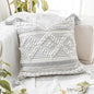 BlissBlush Gray Cream White Boho Throw Pillow Cover 22X22, Boho Woven Textured Pillow Cover, Neutral Pillow Cover, Sofa Couch Bed Farmhouse Lumbar Pillow (Cover ONLY)
