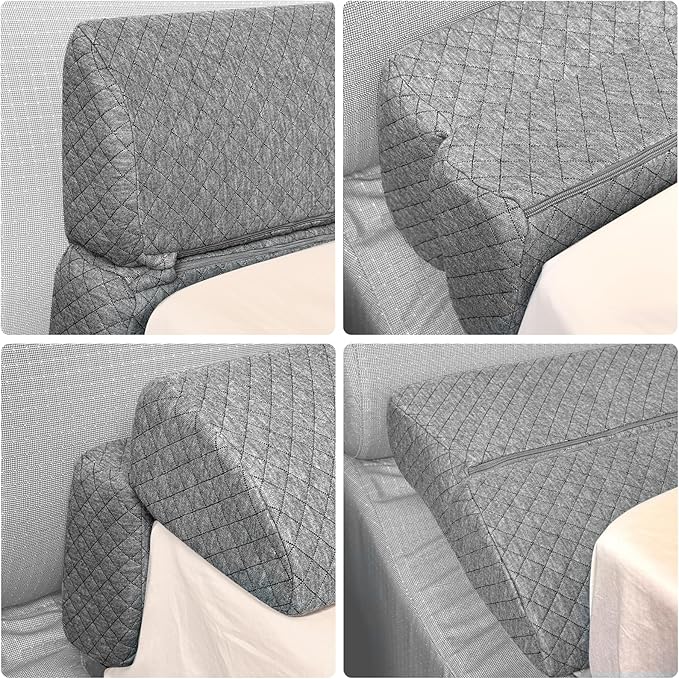 4 Modes Pillow Wedge for Headboard Gap, Foldable Bed Wedge Pillow, Bed Gap Filler King Size Fill The Gap (0-7"), Mattress Gap Filler Long Pillow Between Headboard and Mattress