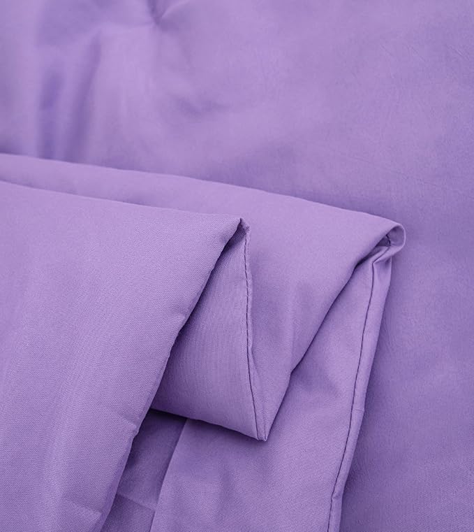 MWMWMW 5 Pcs Purple Comforter Set Twin, Girls Bed in a Bag Twin, Purple Ruffle Bedding Set for Girls Kids, Princess Dress Bedding with 1 Fitted Sheets, 1 Flat Sheet, 1 Comforter, 2 Pillowcases