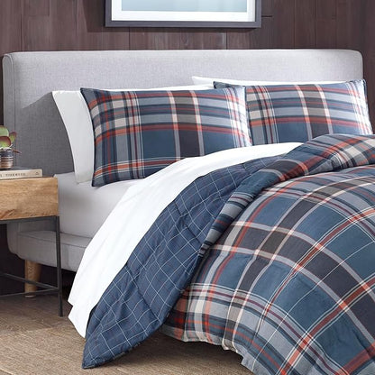 Eddie Bauer - King Comforter Set, Reversible Down Alt Bedding with Matching Shams, Luxurious Bedding Set for Colder Months (Shasta Lake Navy, King)