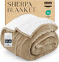 Utopia Bedding Sherpa Blanket Twin Size (Camel, 60x80 Inches) - Soft Lightweight Plush Fleece Reversible Winter Blanket for Bed, Sofa, Couch, Camping and Travel